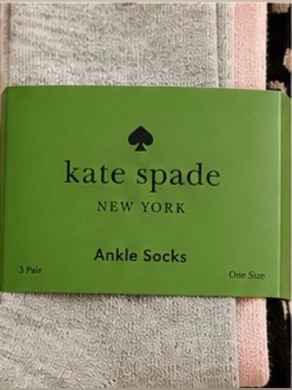 Kate Spade 3 Pair Ankle Socks SOLID & LEOPARD DOT • ONE SIZE • NWT